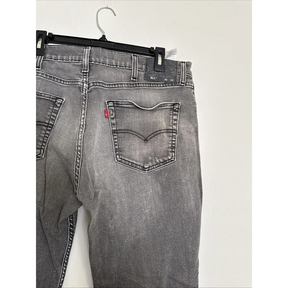 Black Levi Strauss Jeans 511 Slim Fit 38 X 30‎ Grey Faded Zipper Fly